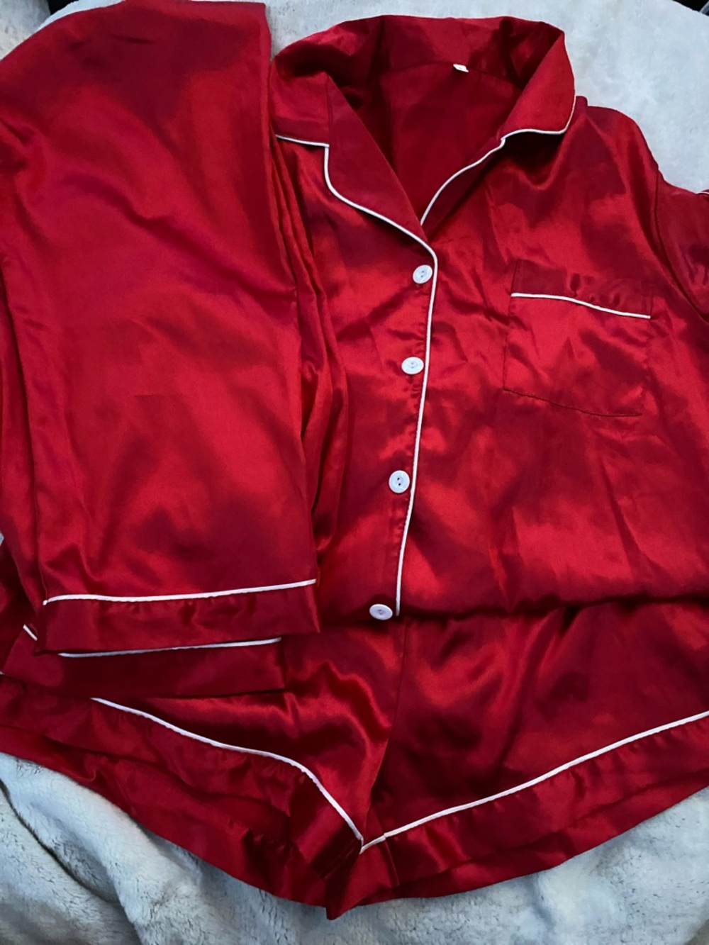 Victoria's Secret Red Satin Pajama Set